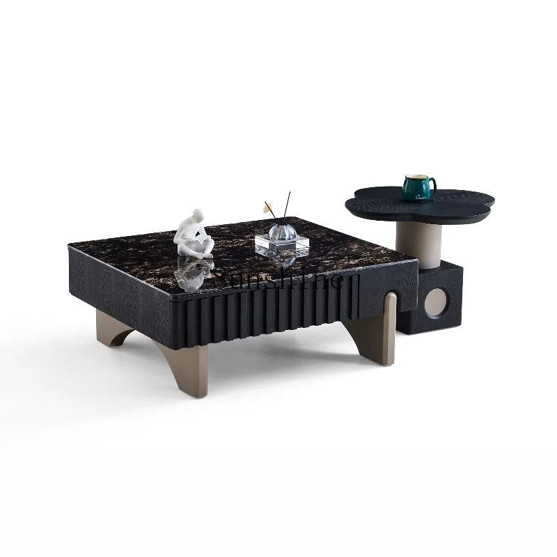 

Italian high-end sense of ancient art microcrystalline stone luxury stone coffee table size combination