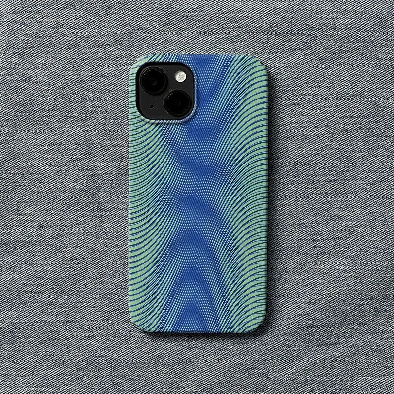 Coque de téléphone à Illusion d'optique, dégradé bleu et vert, onde affascinante, pour iPhone 17 16 15 14 11 12 13 Pro Max Air Plus