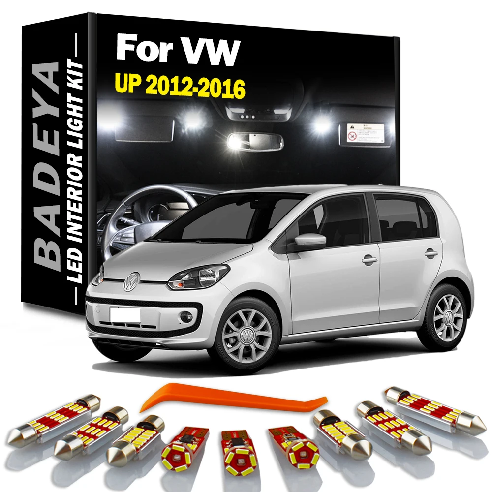 BADEYA 6Pcs Canbus LED Interior Map Dome Indoor Trunk Light Kit For Volkswagen VW UP 2012 2013 2014 2015 2016 Car Accessories