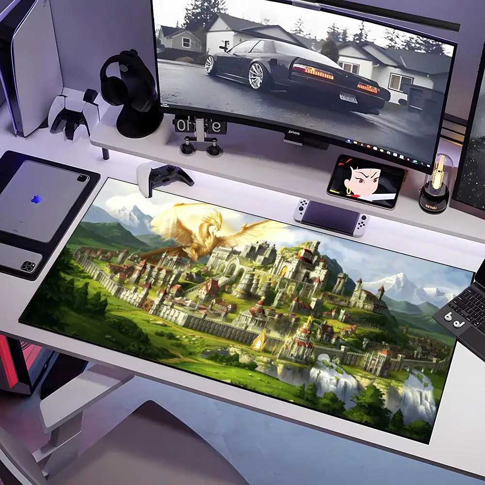 لوحة ماوس أبطال مايت آند ماجيك 3 كبيرة مضادة للانزلاق من المطاط للألعاب لوحة مكتب متينة بحافة سميكة مناسبة للمكتب