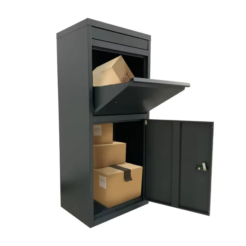 

Package Delivery Box Outside Galvanized Steel Large Dual Compartment Extra Mailbox for Parcel Delivery