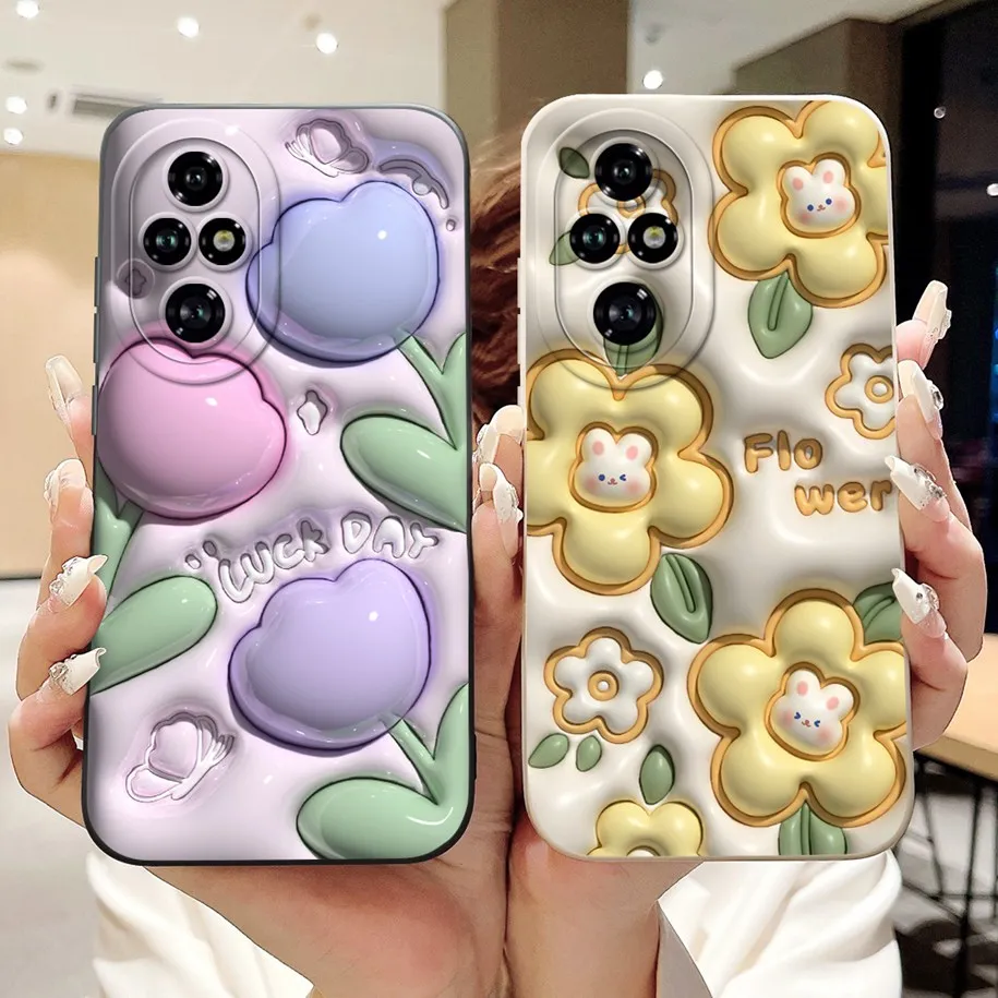 For Honor 200 Pro Case ELP-AN00 Phone Cover Popular Flower Avocado Soft Silicone Matte Fundas For Honor 200Pro Protective Bumper