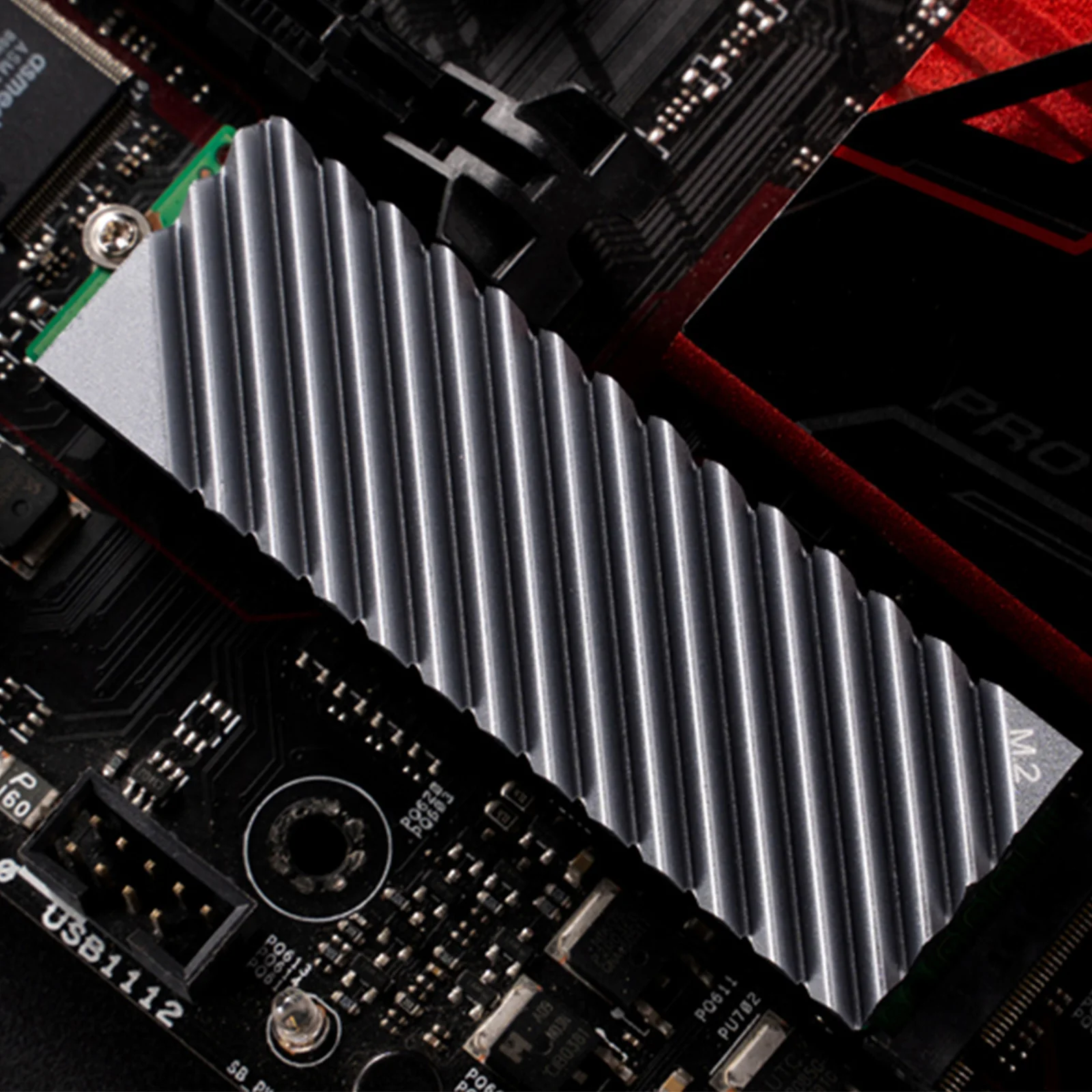 

Solid State Drive Heat Sink Aluminum M.2 2280 SSD Cooler Fin Metal Heat Sink Thermal Silicone Pad SSD Cooler Fin