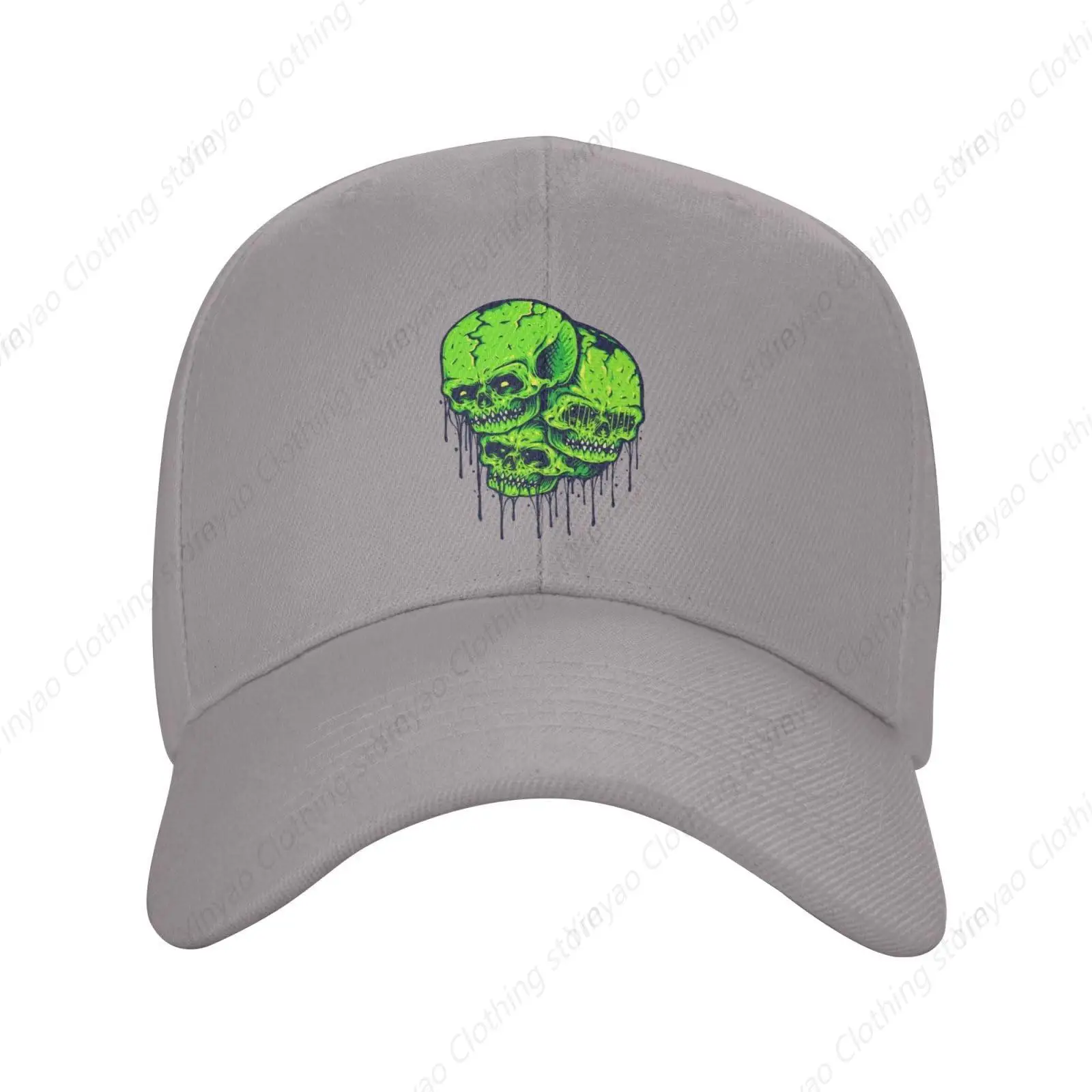 Halloween horror zombie skull baseball cap men's and women's adjustable duckbill cap outdoor sports snap button truck cap