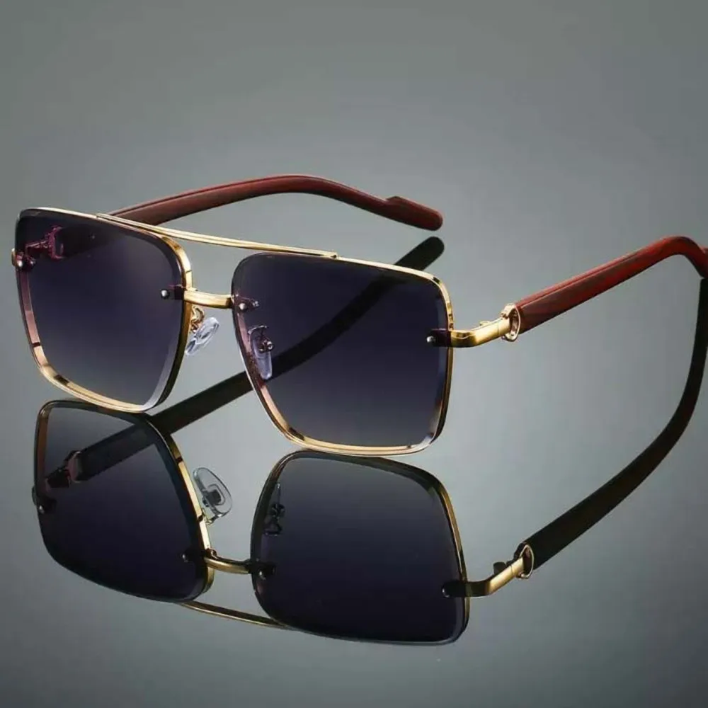 

Lightweight Double-bar Sunnies Eyewear Costume Accessory Unisex Polarized Sunglasses HD Waterproof Anti-UV Plain Glasses Party