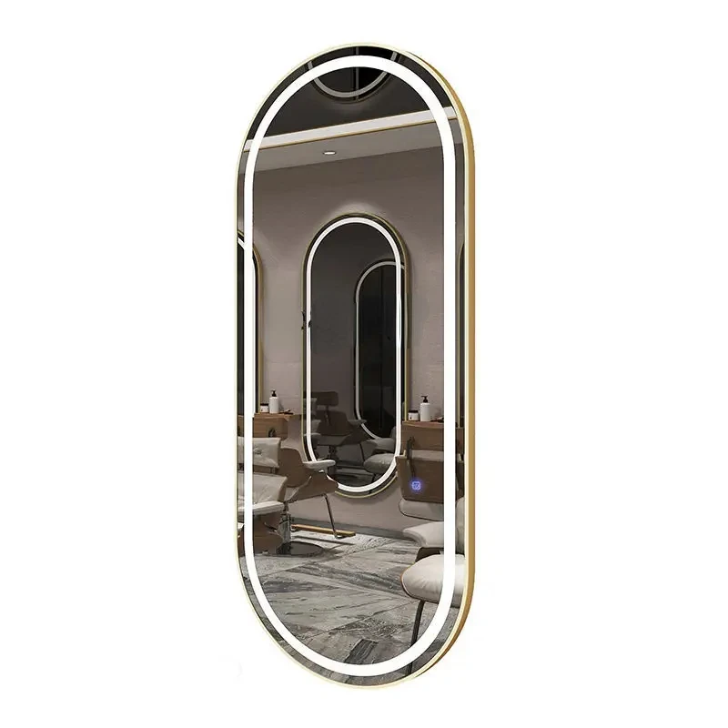 

Barber Shop Dressing Table Hair Salon Mirror with Light Wall Hanging Beauty Mirror