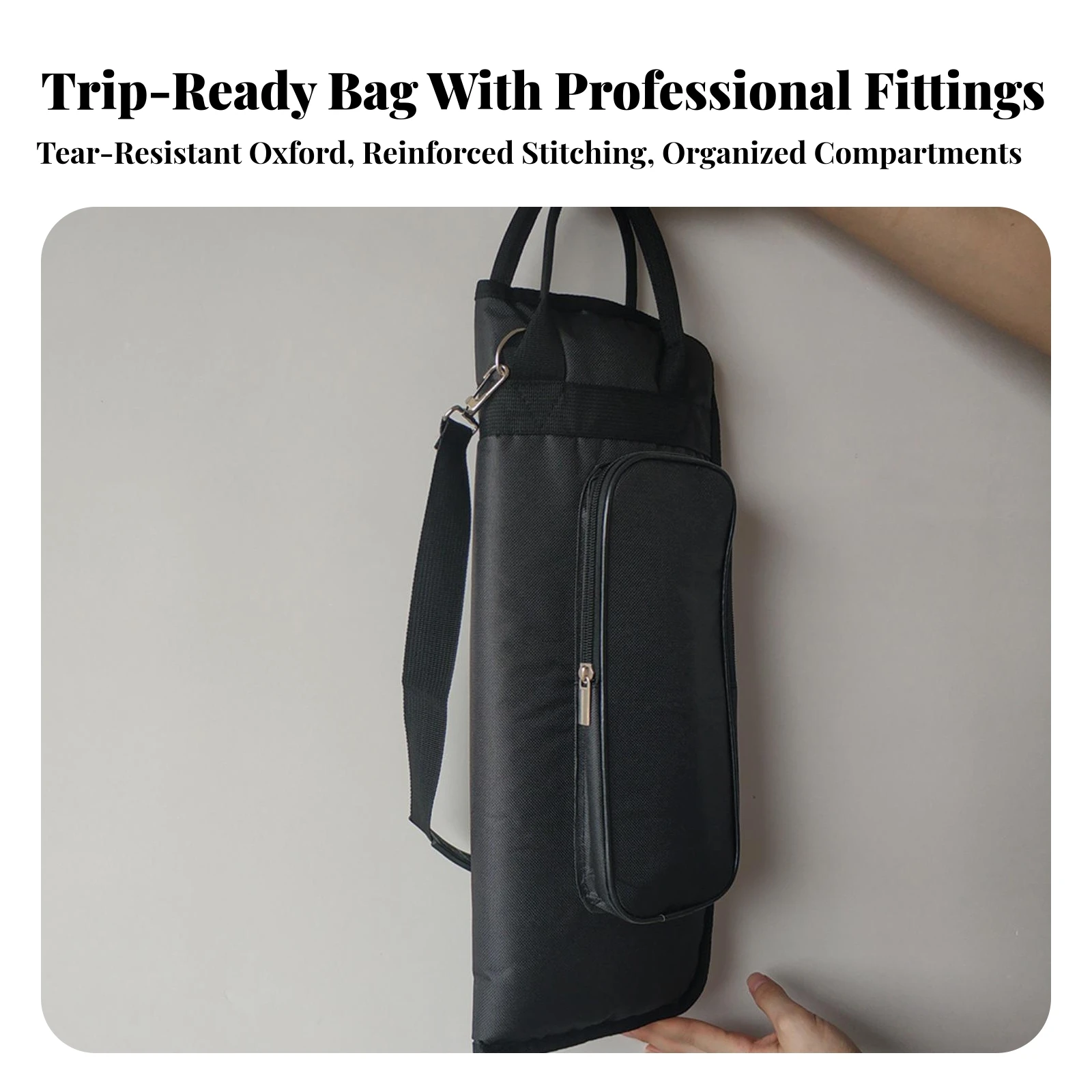 Drumstick Bag with Shoulder Strap Long-Lasting Drumstick Holder with Handles Drum Stick Case Portable for Drummers, Gigs