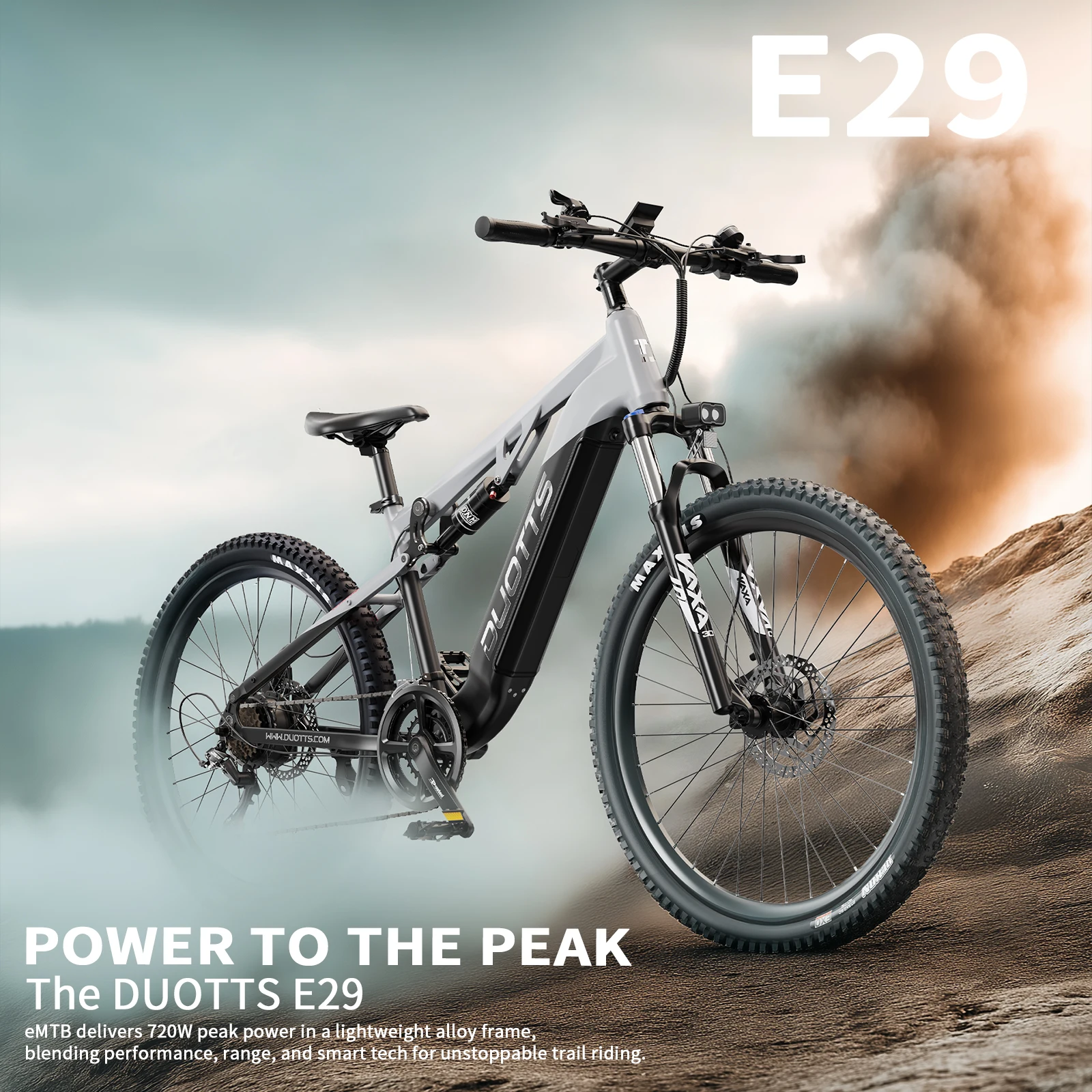 DUOTTS E29 Elektrofahrrad 250W 48V 13,5Ah Akku Offroad E-Bike 27,5 Zoll Fette Reifen Erwachsenen-Elektrofahrrad – Detail 2