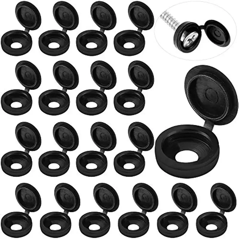 1000pcs Hinged Plastic Screw Cap Cover Fold Snap Protective Cap Button For Car Furniture Decorative Nuts Cover Bolts Hardware