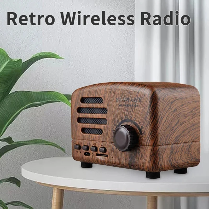 Retro Mini portable Bluetooth speaker supports Bluetooth /TF card /FM radio playback Bluetooth within 10 meters can be extended