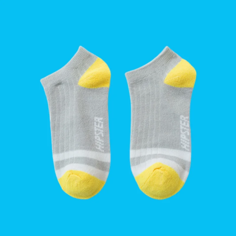 Calcetines náuticos elásticos para hombre, medias cortas a juego de colores, a rayas, absorbentes del sudor, 5/10 pares