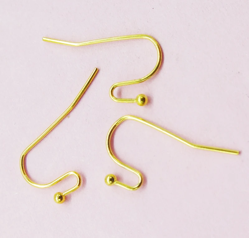 1000pcs/lot Gold Tone Jewelry Beads Making Earring Wire Hook Earring Findings Nickel Free