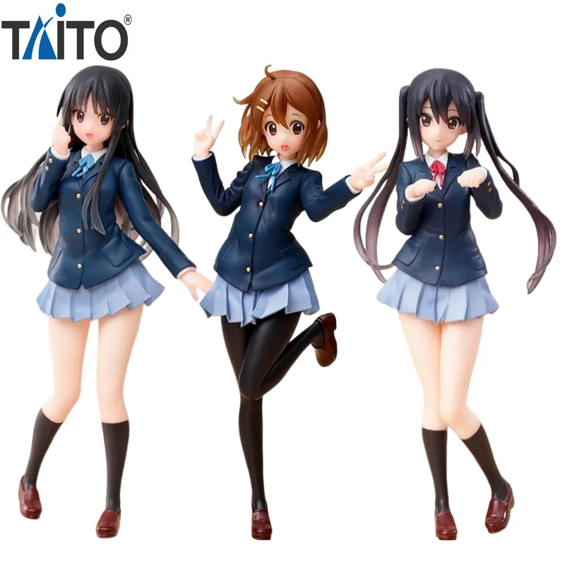 

In Stock TAITO Coreful K-ON Hirasawa Yui Akiyama Mio Nakano Azusa 18CM PVC Anime Figures Collection Action Model Ornaments Toy