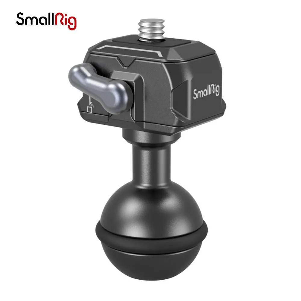 SmallRig Drop-in HawkLock Mini Quick Release 1/4”-20 Ball Head: La Soluzione Ideale per Monitor e Luci LED su Tripodi