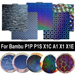 For Bambu Lab PEI Sheet A1 X1 P1P P1S X1E X1C Build Plate 257x257mm Double Sided Spring Steel Sheet Bed for Bambulab X1 Carbon