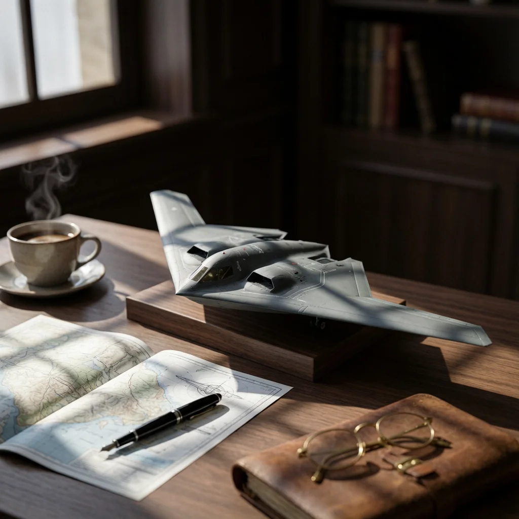 B-2 Strike Aircraft Model Retractable Landing Gear Alloy and Plastic B-2 Spirit Model Kit Flying Wing Strike Aircraft Model