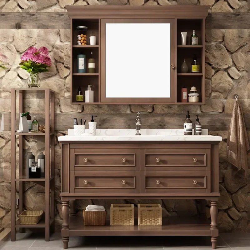 

-For Compact Modern Solid Display Bathroom Cabinets with Ceramic Washbasin Nordic Bathroom Vanity Cabinet Display Unique Furnitu