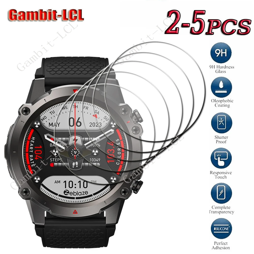 Jam tangan pintar kaca Tempered, arloji cerdas asli 9H untuk Zeblaze Vibe 7 Lite 1.47 ''GPS Vibe7Lite pelindung layar