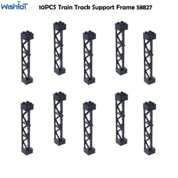 10PCS MOC Telegraph Pole Frame Train Track Support 2x2x10 Girder For Building Blocks Basplate Support Girder 58827 95347 4667463