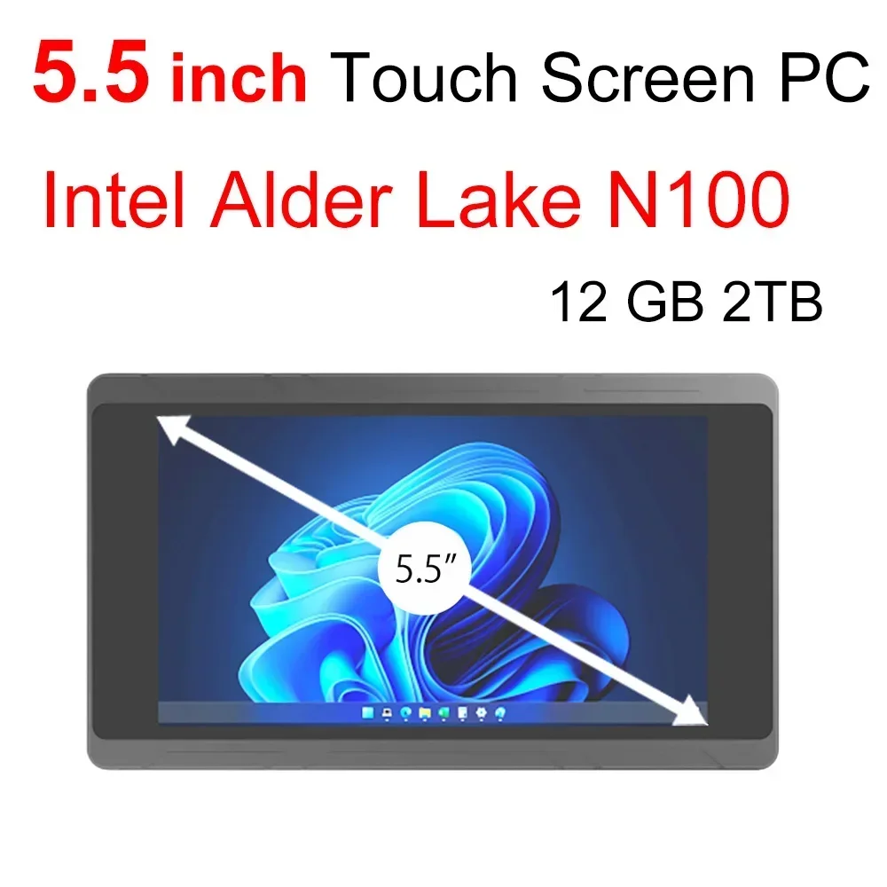 SZBOX JX5 Pocket Mini PC 5.5 بوصة تعمل باللمس الكمبيوتر اللوحي Intel Alder Lake N100 Windows 11 12GB 128GB Wifi6 BT5.2 ألعاب الكمبيوتر الصغير