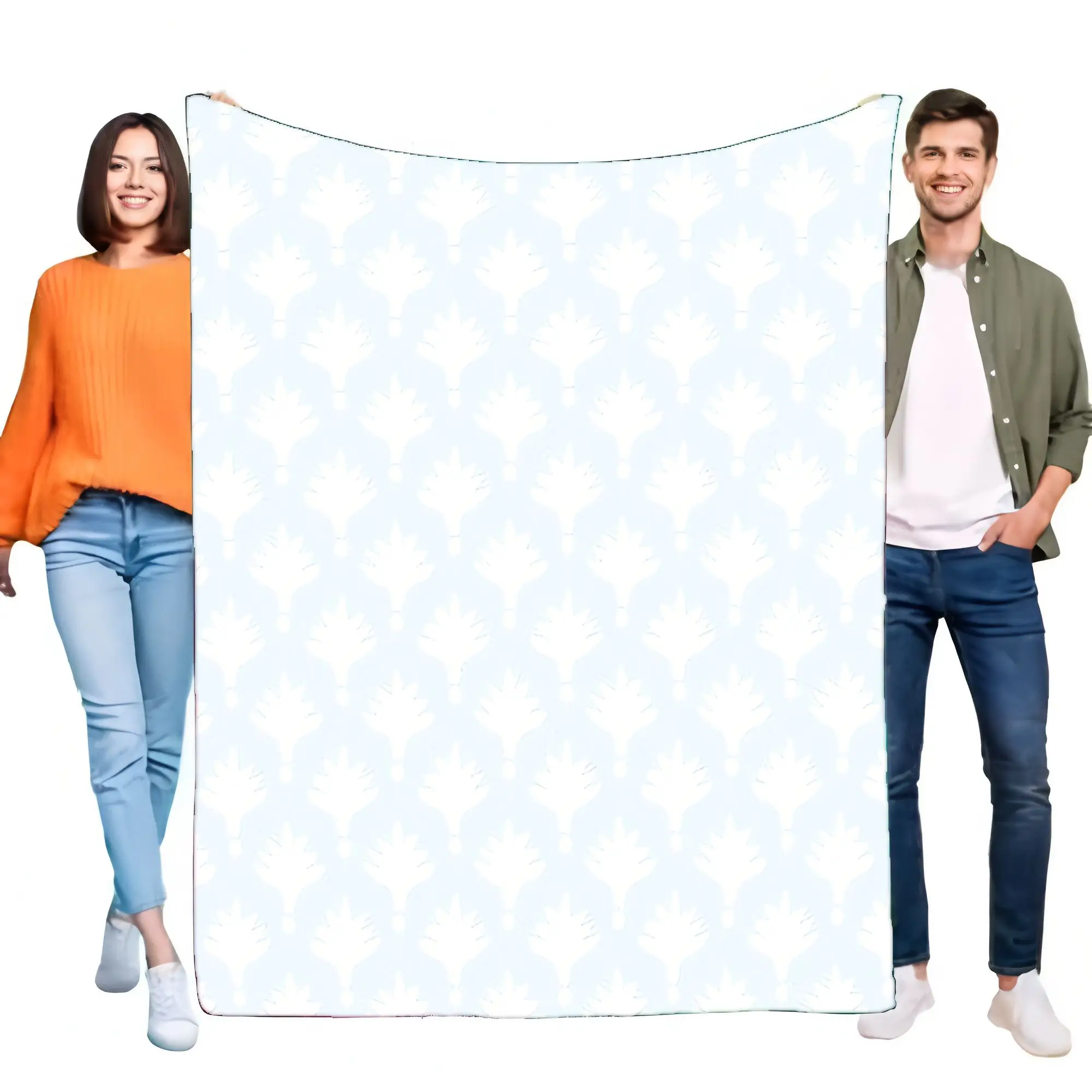 Acogedora manta ligera con estampado floral azul para sofá cama, tela polar suave, perfecta para decoración del hogar, liviana y ver