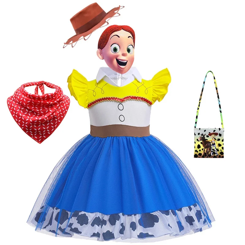 Toy Story 4 role playing dress up girls Buzz Lightyear Jessie Woody gabcostume kids casual clothing anime frock Bo Peep Tutu