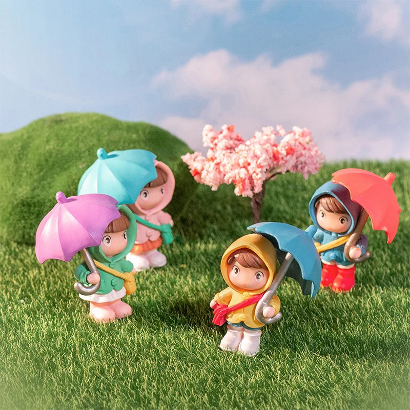 Cute Umbrella Girl Ornaments Rainy Day Creative Decorate Garden Children Gift Living Room Bedroom Office Ornament Desktop Decor