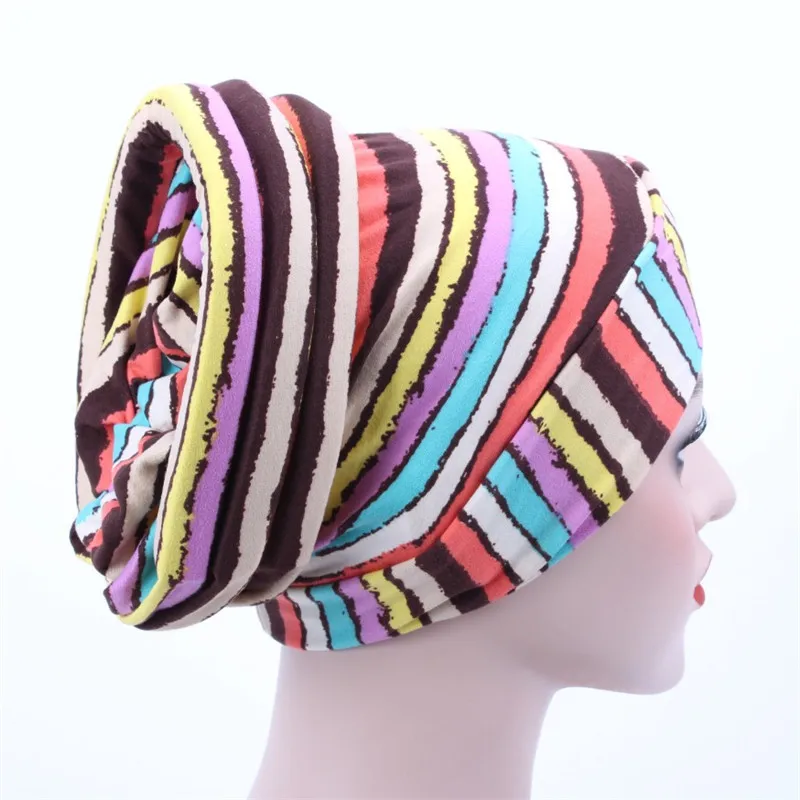 Muslim Women Hijabs Print Leopard Flower Turban Cap Muslim Islamic Cotton Chemo Cancer Headwear African Women Headwrap Bonnets