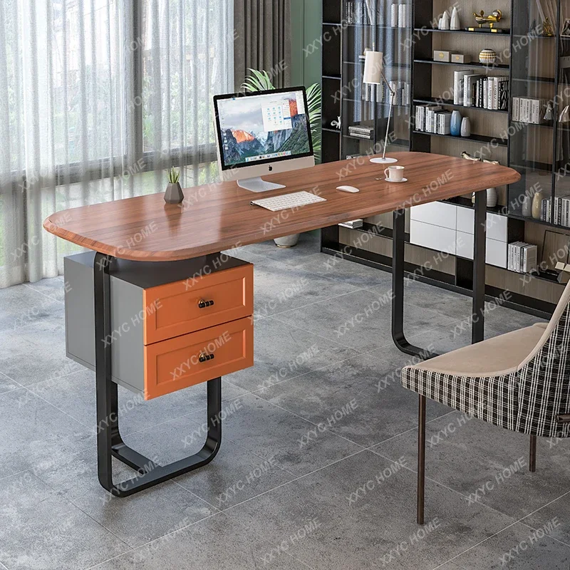 Modern Single Office Desk para Boss, Escrita Mesa, Mesa Em Casa, Móveis De Luxo, Escrita Italiana, QF50OD