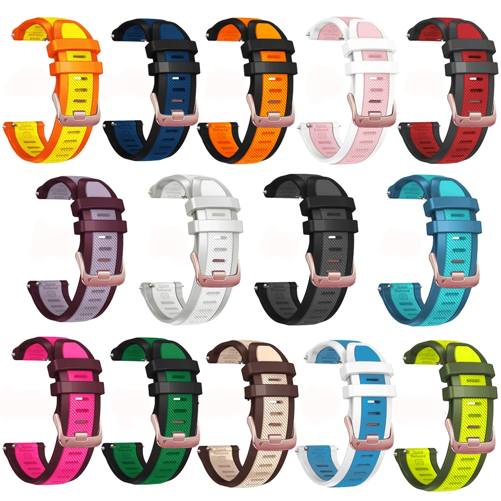 20mm Bracelet For Garmin Venu 2 Plus Venu SQ 2 Music Sport Silicone Wristband Forerunner 165 645 245M 158 Vivoactive 3/5 Strap