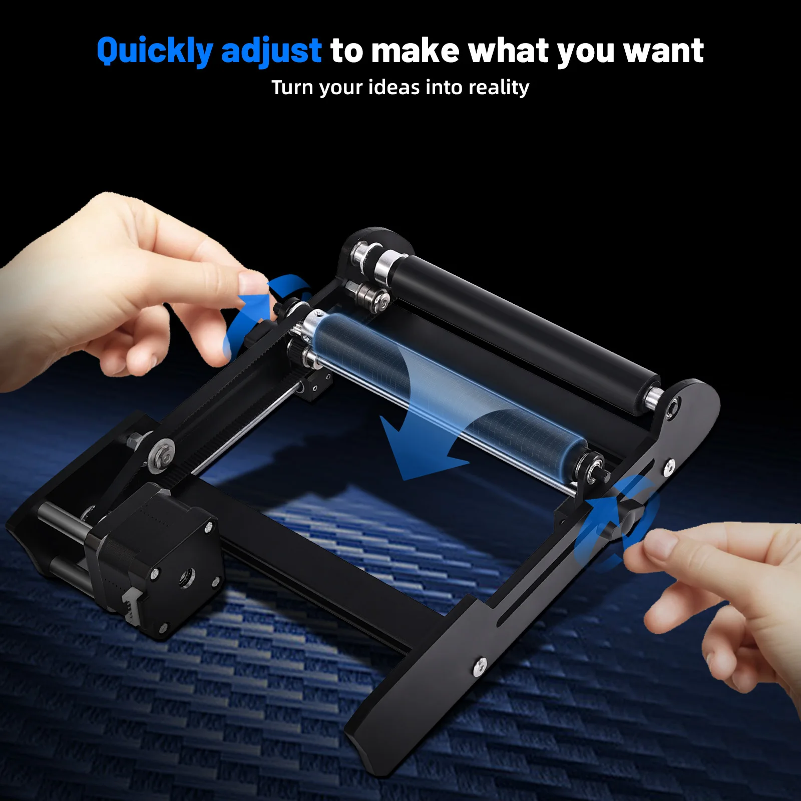 Laser Rotary Roller Laser Model Unobstructed Design 360° Rotation For Engraver 3D Printer Aluminum Y-axis Rotary Module