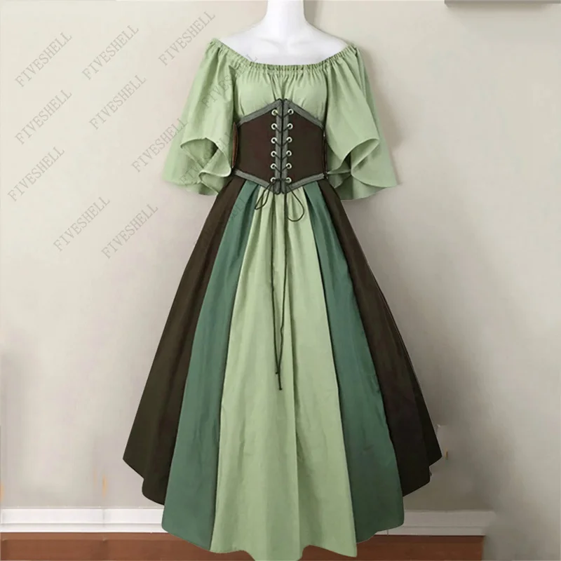 

Palace Medieval Costume Women Christmas Dress vintage Victoria Lace Up Carnival Party Long Robe Cosplay Fancy Clothing