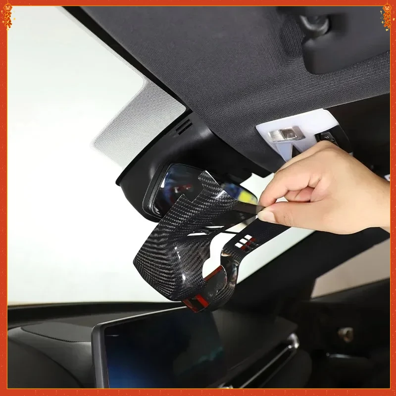 

For TOYOTA GR Supra A90 A91 Real Dry Carbon Fiber 2019-2024 Interior Mirror Cover Dashboard Upper Frame Sticker Accessories