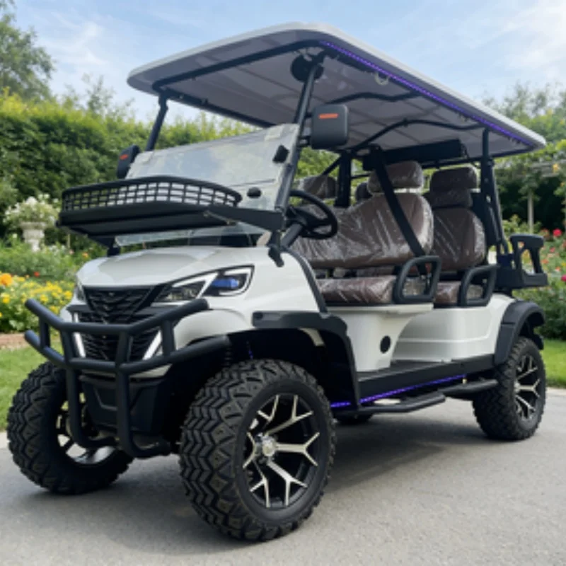 Good Price Electric Golf Cart Off-Road Hunting Cart All Terrain Leather With Headrest 2-Point Retractable Safety Harness