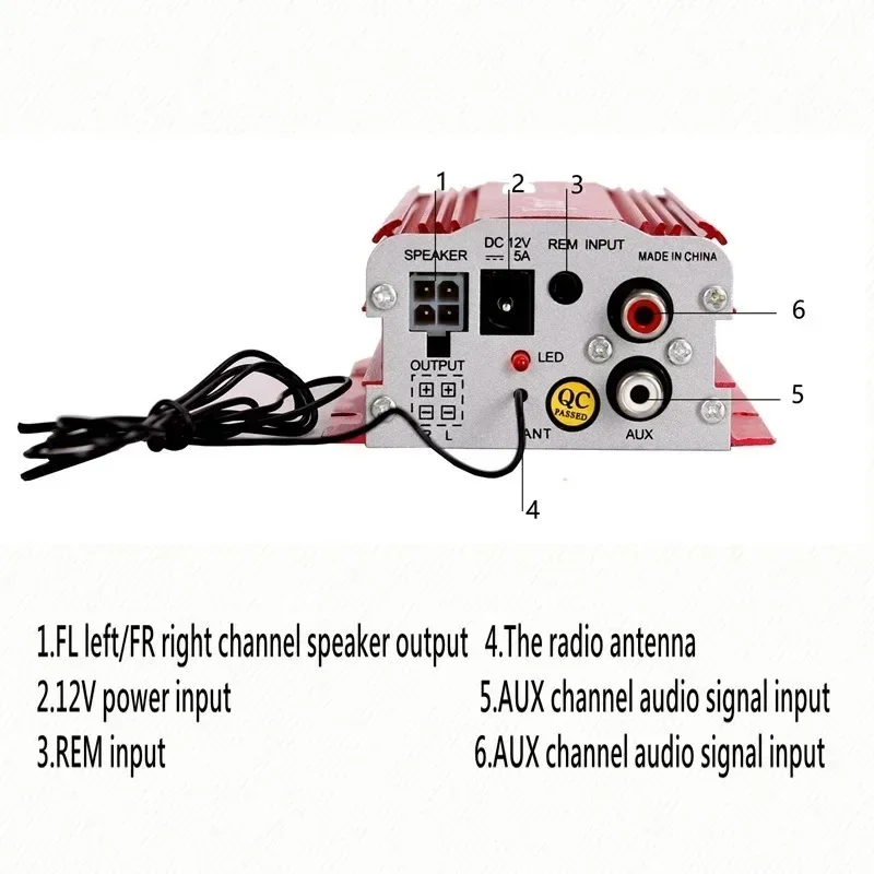 

for Kinter MA-700 Auto Car 2 Channels Audio AMP Amplifier Support USB MP3 FM Input with Remote Control for Car Motorcycle Boat