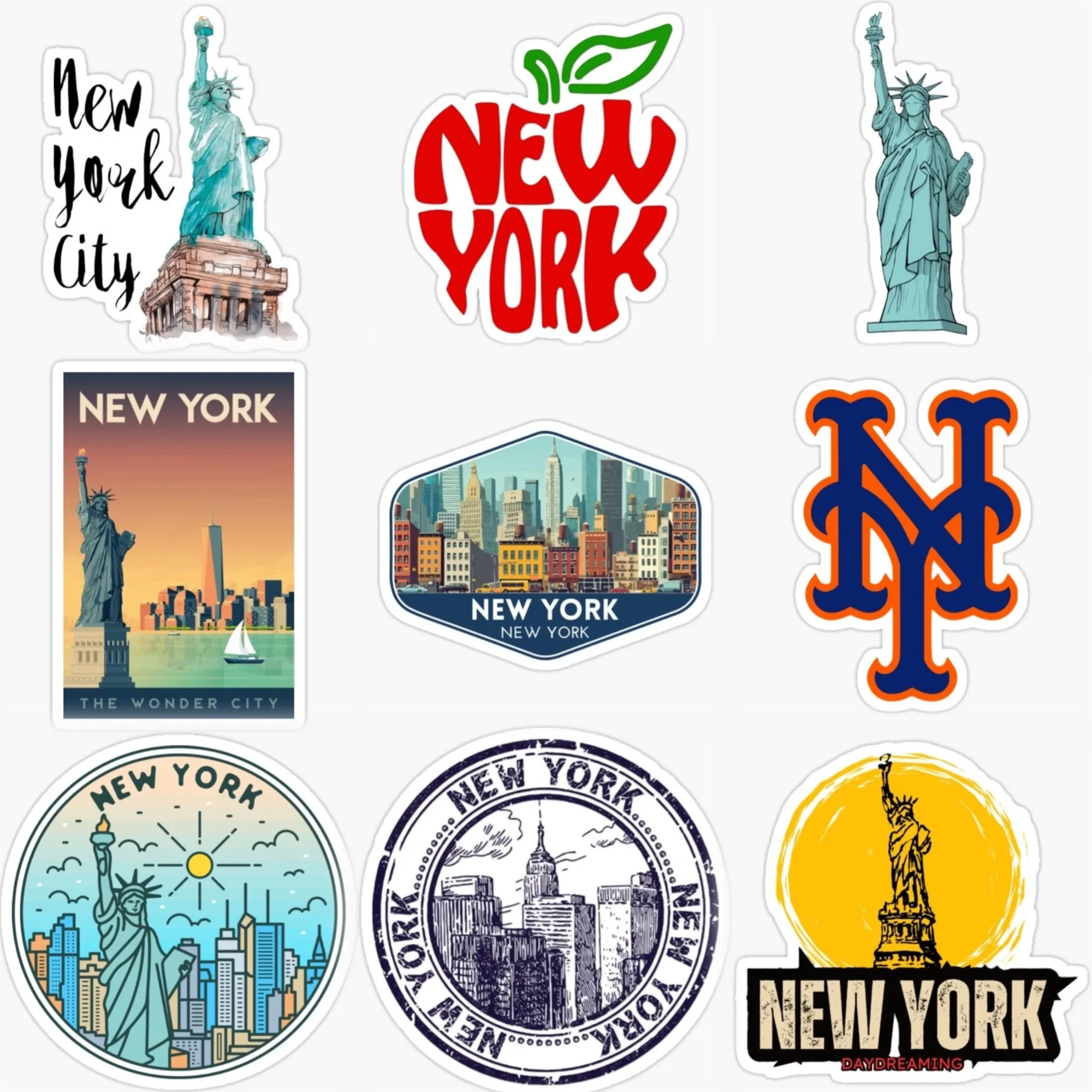 

New York Statue of Liberty Creative PVC Sticker for Decorate Car Van Motorcycle Wall Window Helmet Fridge Decal Accessories
