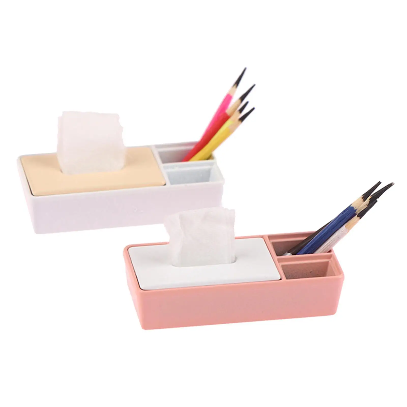 Couvercle de boîte à mouchoirs Miniature pour maison de poupée, décor rectangulaire en métal moderne pour toilettes et salon, modèle porte-mouchoirs 1/12