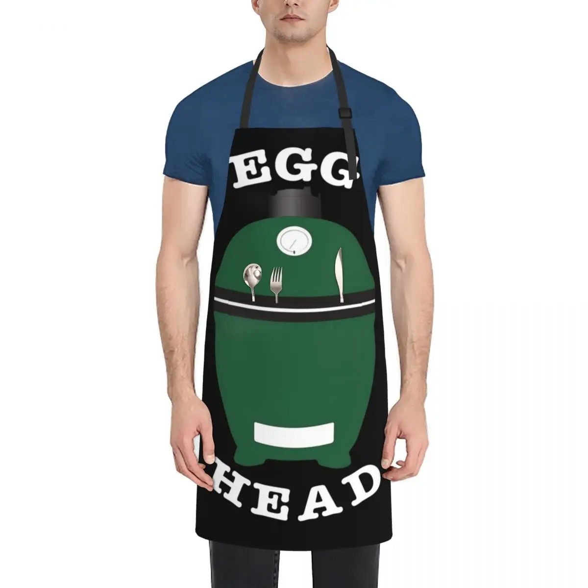 Egg Head Funny Dad BBQ Grilling T-Shirt Apron Kitchen Chef Chef jacket men Women's Dress Kitchen Supplies Apron