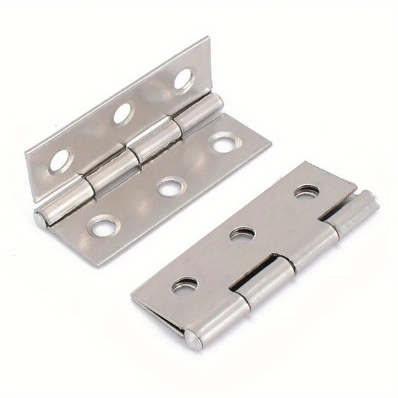 10pcs Stainless Steel Door Hinges Cabinet Doors Windows Wooden Box Flat Hinge Home Furniture Hardware Accessories