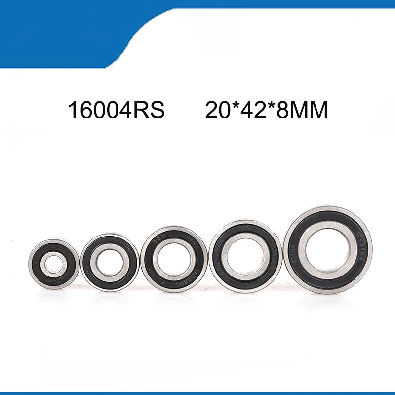 

High Quality Bearing 5PCS 16004RS 16004-2RS Rubber Sealing Corrosion Resistielded(20*42*8MM) Deep Groove Ball Bearing ABEC-1