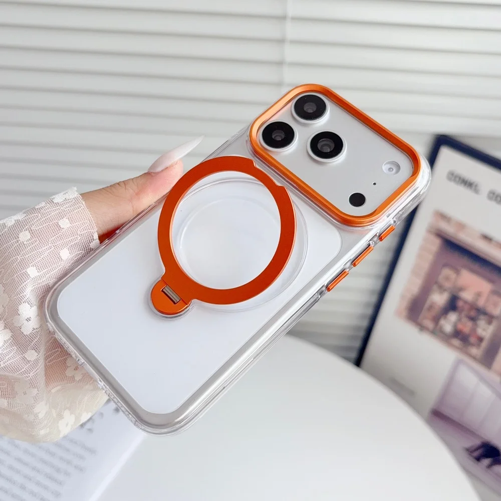 Neue Transparente Magnetische Ringhalterung Handyhülle für iPhone 17 16 15 14 13 Pro Max 17 16 Plus Air für Magsafe Ständer Schutzhülle