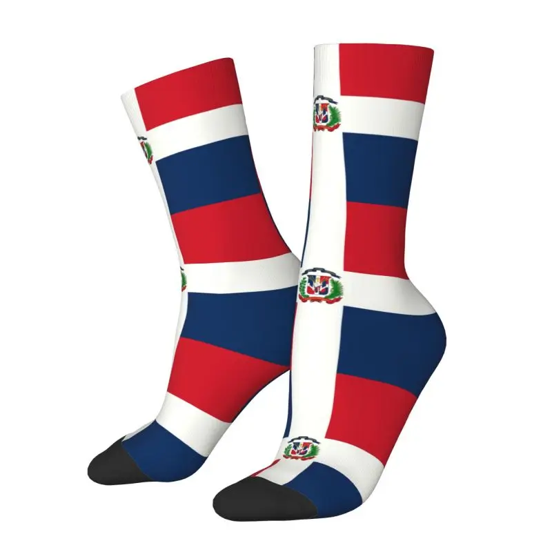 Dominican Republic Flag Dress Socks Mens Womens Warm Funny Novelty Crew Socks