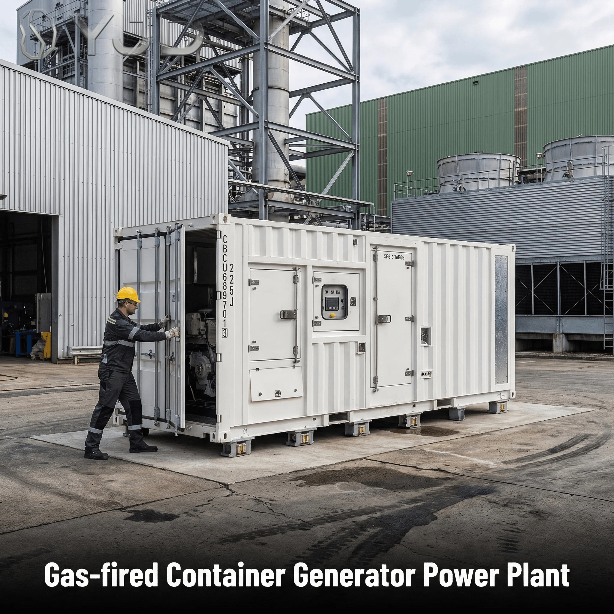 Containerized Auto Start Silent Gas Generator 20kw Turbine Plant with Digital Twin Propane Flexible Fuel for Industrial Use