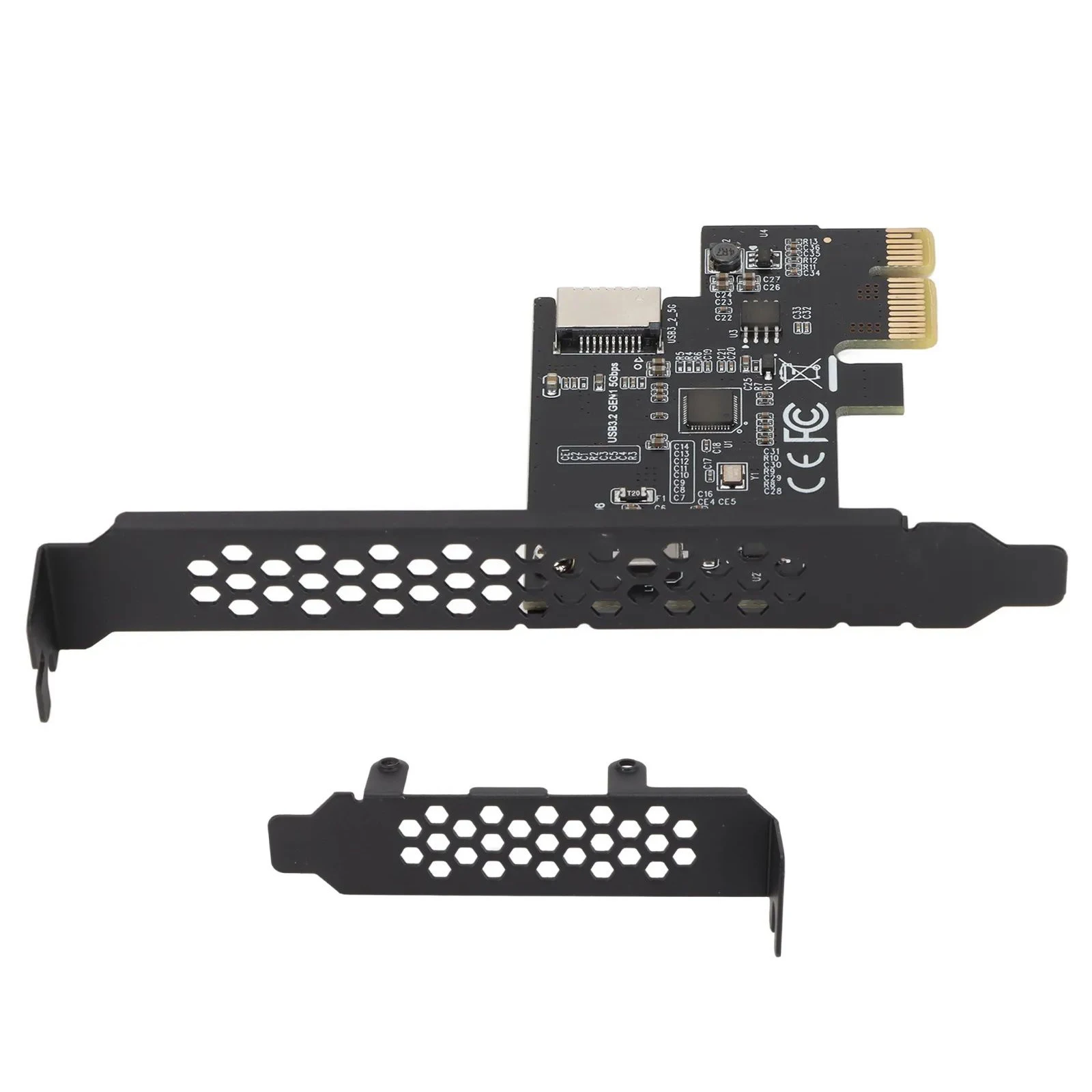 PCI-E To USB3.2 GEN1 Expansion Card 5Gbps Front Type-E A-Key ASM1042A Adapter