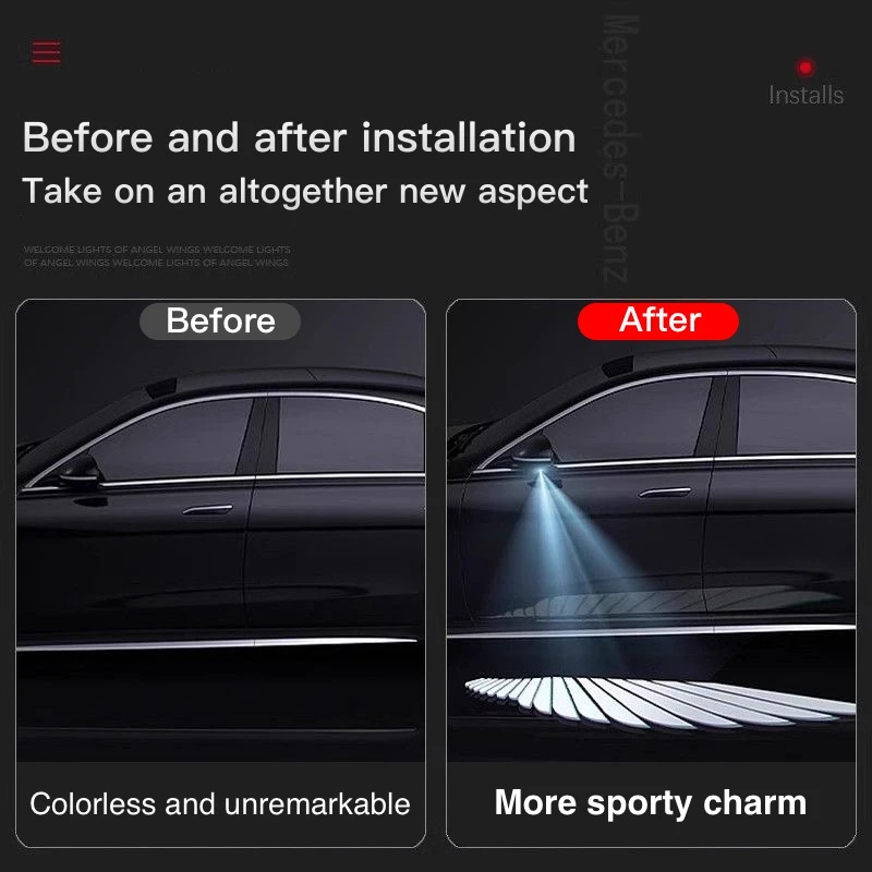For Mercedes Benz LED Car Rearview Mirror Welcome Shadow Light W205 W247 W213 N293 W253 W222 X247 Ghost Projection Lamp - view 3
