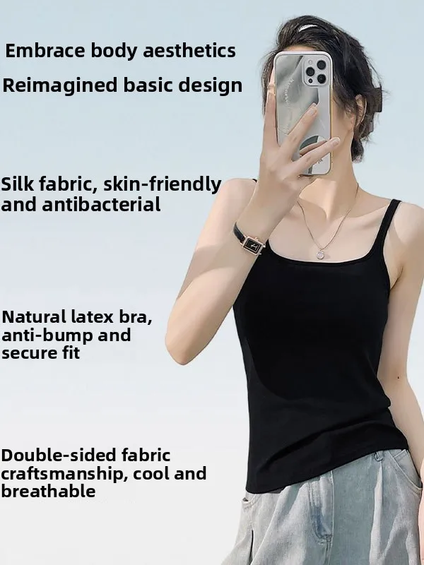 

Женский интегрированный жилет с накладкой на грудь, не чашка для бега, встроенный высококачественный женский топ без бретелек для верхней одежды, простой