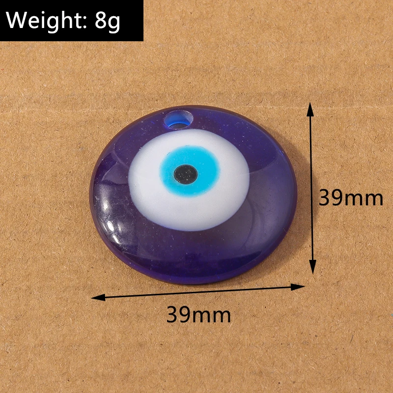 5 Stück türkische Glücksbringer-Anhänger aus Harz mit bösem Blick für die Schmuckherstellung, DIY-Ohrringe, Halsketten, Armbänder, Bastelbedarf – Detail 1