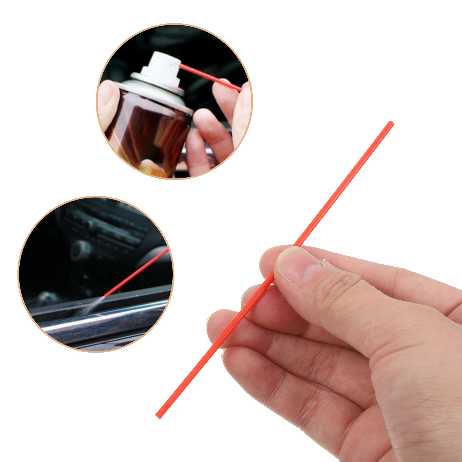 

50pcs Rust Nozzle Convenient Spray Can Tubes Straws Small Spray Plastic Can Extension 12cm Red Tube Car Maintenance