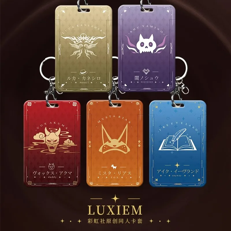 

Luxiem Homo Peripheral Ike Luca Mysta Vox Shoto Card Holder Pendant Hand Puppet Model Collect Boy Toys Figure