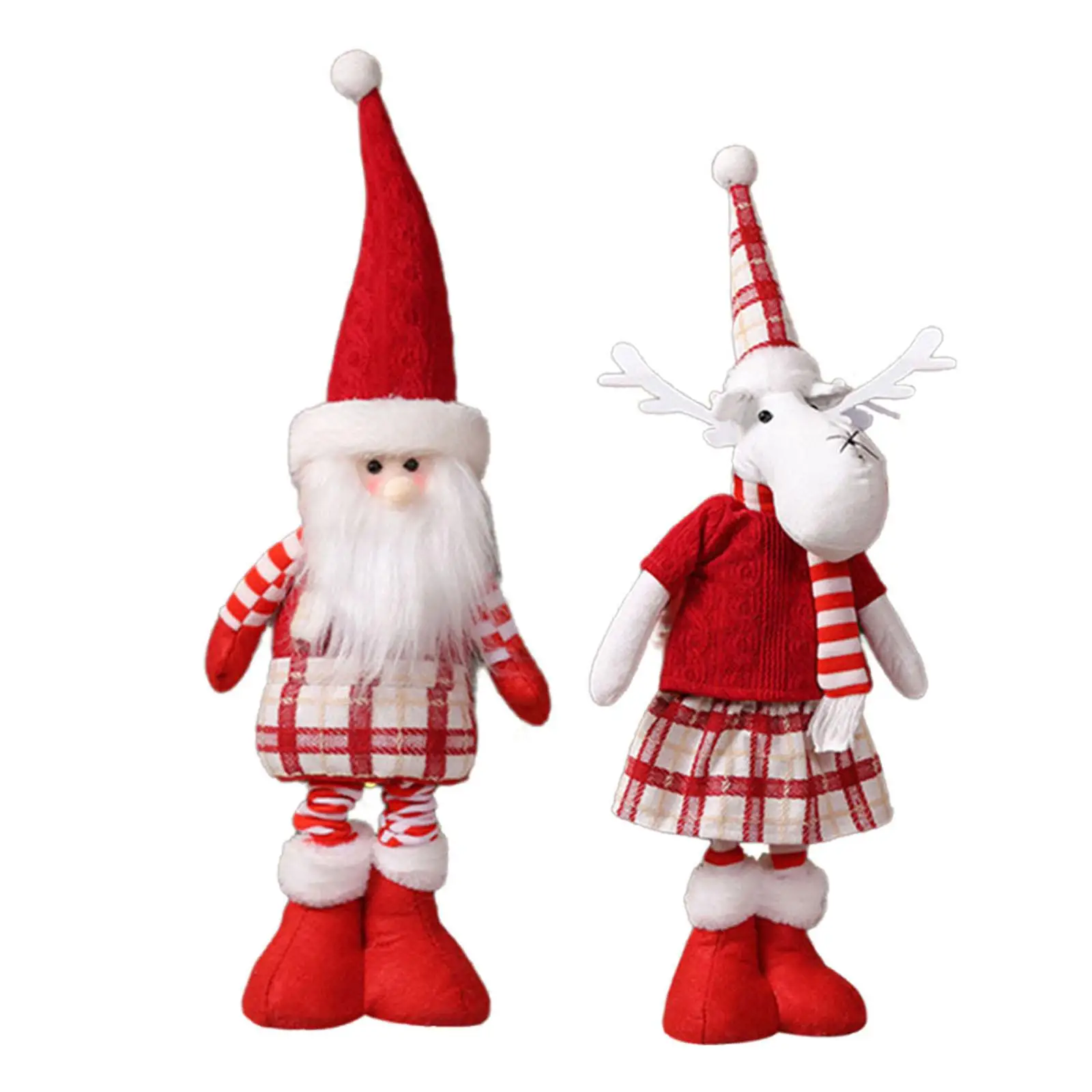 Christmas Figurine Christmas Figure Extendable Legs Centerpiece Soft Cartoon